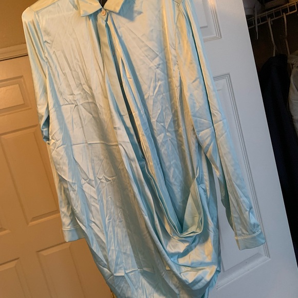 Time Of Your Life Satin Shirt Dress .. From FASHION NOVA - Picture 3 of 3